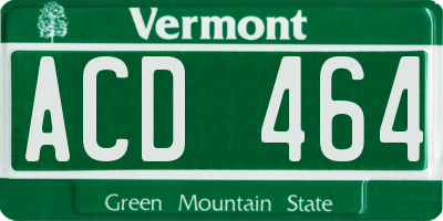 VT license plate ACD464