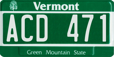 VT license plate ACD471