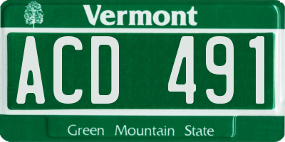 VT license plate ACD491