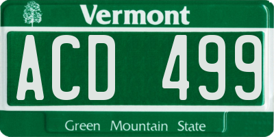 VT license plate ACD499