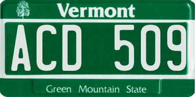 VT license plate ACD509