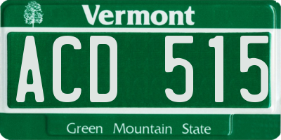 VT license plate ACD515