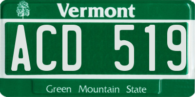 VT license plate ACD519