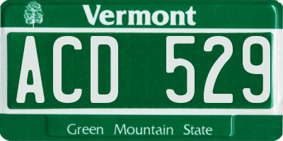 VT license plate ACD529