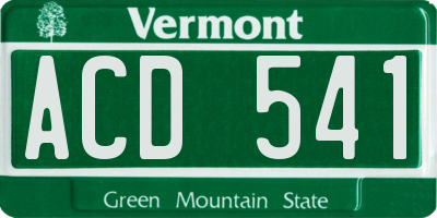 VT license plate ACD541