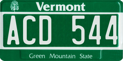 VT license plate ACD544