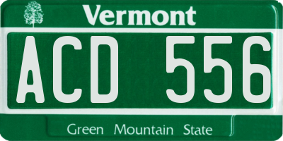 VT license plate ACD556