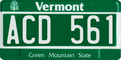 VT license plate ACD561