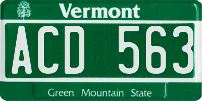 VT license plate ACD563