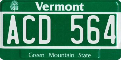 VT license plate ACD564