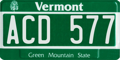 VT license plate ACD577