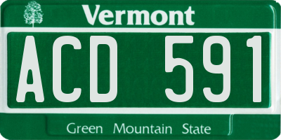 VT license plate ACD591