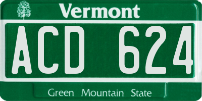 VT license plate ACD624