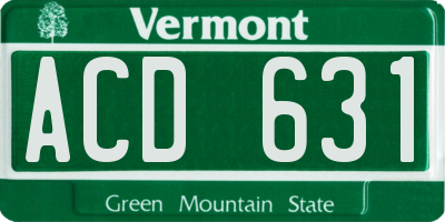 VT license plate ACD631