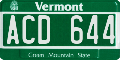 VT license plate ACD644