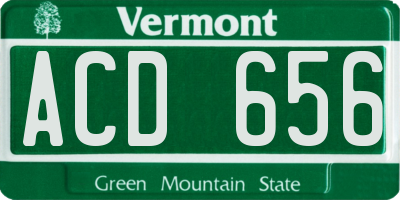 VT license plate ACD656