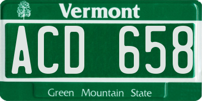 VT license plate ACD658