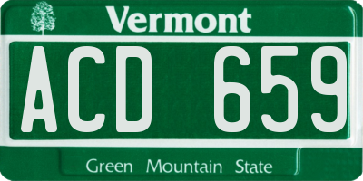 VT license plate ACD659