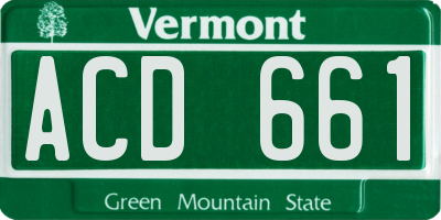 VT license plate ACD661