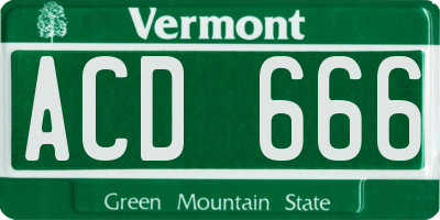 VT license plate ACD666