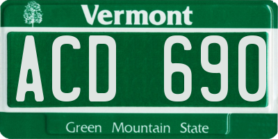 VT license plate ACD690