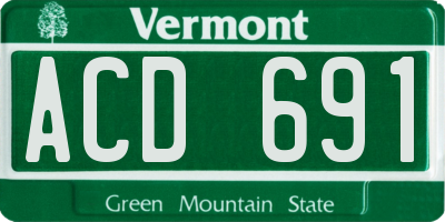 VT license plate ACD691