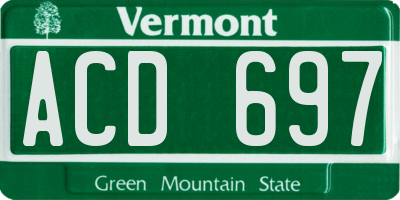 VT license plate ACD697