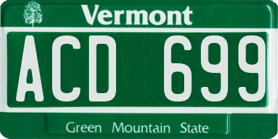 VT license plate ACD699