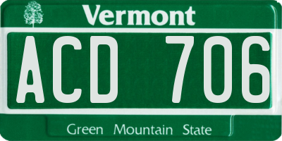 VT license plate ACD706