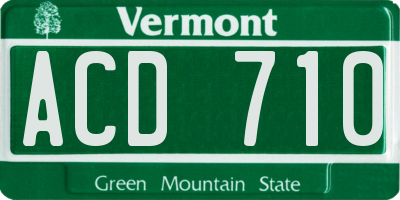 VT license plate ACD710