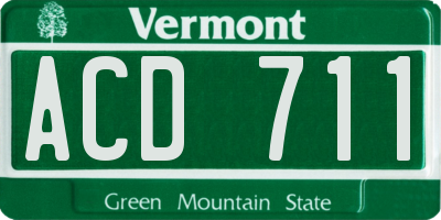 VT license plate ACD711