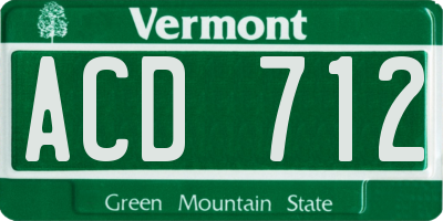 VT license plate ACD712