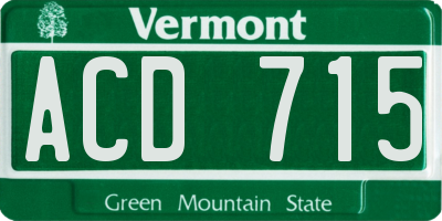 VT license plate ACD715