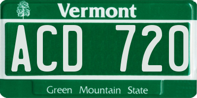 VT license plate ACD720