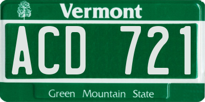 VT license plate ACD721