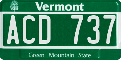 VT license plate ACD737