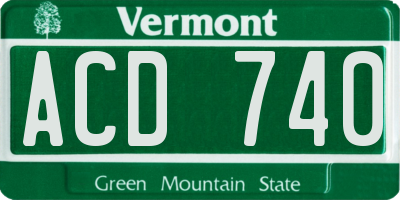 VT license plate ACD740