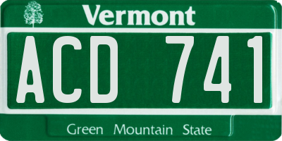 VT license plate ACD741