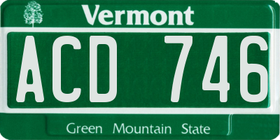 VT license plate ACD746