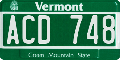 VT license plate ACD748