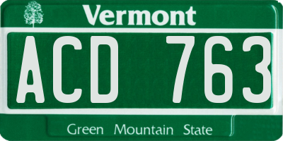 VT license plate ACD763