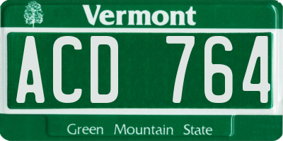 VT license plate ACD764