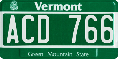 VT license plate ACD766