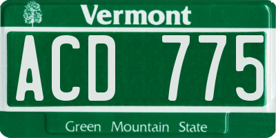 VT license plate ACD775