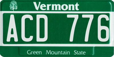 VT license plate ACD776