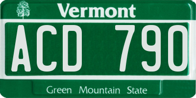 VT license plate ACD790