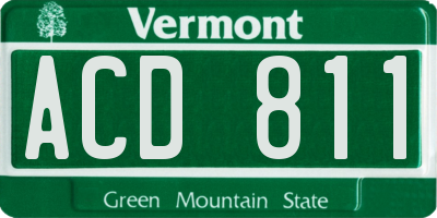 VT license plate ACD811