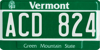 VT license plate ACD824