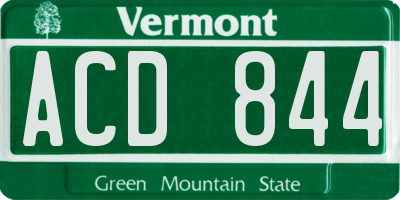 VT license plate ACD844