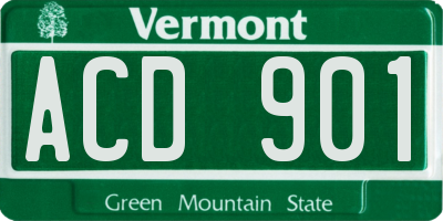 VT license plate ACD901